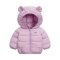 ASFGIMUJ Girls Jackets Boys Winter Windproof Cartoon Panda Prints Bear Ears Hooded Coat Jacket Kids Warm Outerwear girls Outerwear Jackets & Coats Purple 2 Years-3 Years