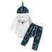 Toddler Girl Outfits Boys Long Sleeve Print Tops And Pants Outfits Clothes Set Boy Outfits Blue 6 Months-12 Months