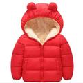 DxhmoneyHX Kids Boys Girls Fleece Jacket Bear Ear Zip Up Hoodie Thicken Sherpa Coat with 2 Pockets Solid Long Sleeve Outerwear Winter Warm Clothes