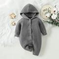 Daqian Baby Girl Clothes Clearance Toddler Baby Boys Girls Color Cute Knitting Winter Thick Keep Warm Hoodie Jumpsuit Romper Toddler Girl Clothes Clearance Gray 18-24 Months