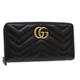 GUCCI GG Marmont Zip Around Wallet Long Wallet Black 443123 Auth 45675A