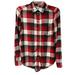 American Eagle Outfitters Tops | American Eagle Boyfriend Fit Ahh-Mazingly Soft Button Up Plaid Flannel Shirt Xs | Color: Black/Gray/Red/White | Size: Xs