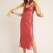 Anthropologie Dresses | By Anthropologie Cowl Neck Midi Slip Dress | Color: Red/White | Size: Xs