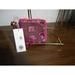 Tory Burch Bags | Nwt Tory Burch Monogram R Card Case Imperial Garnet Card Wallet Keychain | Color: Pink | Size: Os