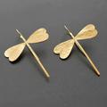 Free People Jewelry | - - Dragonfly Earrings 14k Gold Plated Titanium 3” | Color: Gold/Tan | Size: 3”