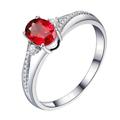 Ring Jewellery for Women, Promise Ring to Myself 18K White Gold 1 0.75CT VVS Oval Lab Ruby with H White Natural Diamond Solitary I 1/2 Valentines Day