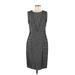 BOSS by HUGO BOSS Casual Dress - Sheath: Gray Houndstooth Dresses - Women's Size 8