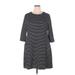 Lane Bryant Casual Dress - Shift: Black Stripes Dresses - Women's Size 18 Plus