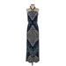 White House Black Market Casual Dress - Maxi: Blue Paisley Dresses - Women's Size 2X-Small