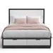 Birch Lane™ Hermila Queen Storage Bed Wood & /Upholstered/Polyester in Black/Brown | 47.2 H x 64.6 W x 84.6 D in | Wayfair