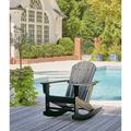 Signature Design by Ashley Sundown Treasure Plastic Rocking Adirondack Chair Wood in Black | 38 H x 32.68 W x 32 D in | Wayfair P008-827