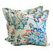 Bungalow Rose Nikolla Floral Indoor/Outdoor Throw Pillow Polyester/Polyfill blend in Blue/Orange/White | 6 H x 22 W x 22 D in | Wayfair