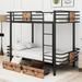 Mason & Marbles Claribel Twin Over Twin Bunk Bed w/ Drawers, Metal in Black | 66.3 H x 41.3 W x 81.5 D in | Wayfair