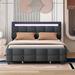 Wrought Studio™ Jamon Tufted Upholstered Storage Platform Bed Metal in Gray | 43.7 H x 64.6 W x 86.6 D in | Wayfair
