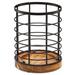 Williston Forge Metal Round Flatware Caddy in Black/Brown | Wayfair AD6CAFE6548647D4AC4E17B5151D3ED1