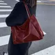 MBTI-Sac à Main Vintage en Cuir Rouge pour Femme Fourre-Tout 202 létique Décontracté Mode Grande