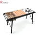 Table de camping pliante perfecIGT en bois réchaud à gaz portable léger camping barbecue table