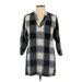 Old Navy Casual Dress: Gray Checkered/Gingham Dresses - Women's Size Large Petite