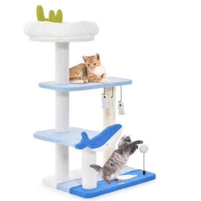 Costway 3-level Cat Tower with Sisal Covered Scrat...