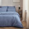 Parure de lit en percale de coton bleu olympe 200x200