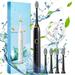 Holloyiver Electric Toothbrush Electric Toothbrush With 5 Brush Heads With 2 Minutes Timing 5 Cleaning Modes IPX7 Water Proofing Electric Toothbrush One Charging for 80 Days Using