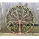 Large Coloured Metal Heart Leaf Tree Hanging Wall Plaque