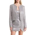 Houndstooth Crop Jacket - Gray - Wayf Jackets