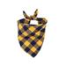 Farfi Plaid Triangle Towel Pet Scarf Soft Comfortable to Wear Fine Workmanship Water Absorbent Pet Neck Scarf for Dogs (Black & Yellow)