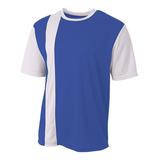 A4 Youth Active Performance Short Sleeve Crew Neck Legend Color Block Sports Soccer Wear Jersey ROYAL/WHITE Medium NB3016