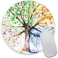 Armanza Round Mouse Pad Tree of Life Design Mouse Pad Custom Cute Mouse Pads for Desk Washable Cloth Gaming Mousepad Non-Slip Rubber Computer Small Mouse Pads for Wireless Mouse