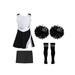 renvena Kids Girls Cheerleading Dance Outfit Tennis Golf Dress with Shorts 2Pcs Hand Flowers Striped Tube Socks Sports Uniform Size 4-14 A Black&White 8