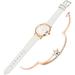 2 Sets Ladies Moon Watch Exquisite Women Bracelet and Decorations White Color Design Wrist for Women s