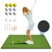 Dextrus 5x4ft Golf Hitting Mat 21mm Thickness EVA Bottom Portable Golf Practice Grass Mat with 3 Rubber Tees and 9 PU Golf Balls for Indoor and Outdoor- Standard set