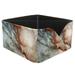 OWNTA Marble Pattern Square Pencil Storage Case with 4 Compartments Removable Dividers Pen Holder and Pencil Holder