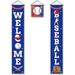 3Pcs Welcome Baseball Banner Hanging Home Porch Sign Yard Signs Welcome Banner Hanging Flag Couplet Door Union Hanging Flag Welcome Door Hanging Banner Baseball Sports Porch Sign for Boy