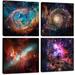 Space Decor for Boys Room Galaxy Canvas Pictures Nebula Wall Art Kids Bedroom Outer Space Room Decor Interstellar Posters Astronomy Painting Universe Artworks for Living Room 12x12 4 Pcs
