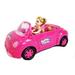 Sweet Ride Car and Doll Set Pink Convertible 4 Seater with Doll and friend ready road trip picnic