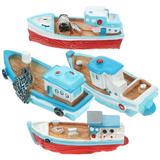 4 Pcs Fish Tank Accessories Ornaments Miniature Boat Decor Decoration for Bedroom Doll House Boats