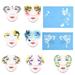 Dekaim Face Paint Stencil 7styles/set Reusable Face Paint Stencil Temporary Tattoos Body Paint Stencils Makeup Painting Templates for Kids Holiday Party Makeup Body Art Painting