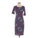 Lularoe Casual Dress - Sheath Scoop Neck Short sleeves: Teal Dresses - Women's Size X-Small