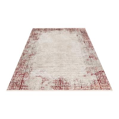 Teppich OBSESSION "My Memphis 380", rot, B:80cm H:8mm L:150cm, Polyester, Teppiche, Fransenteppich, modernes 3D-Design, mit Bordüre und Fransen Image