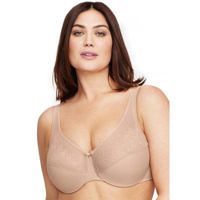 Plus Size Women's Full Figure Plus Size Wonderwire Minimizer Underwire 9003 Bra by Glamorise in Cafe (Size 46 H)