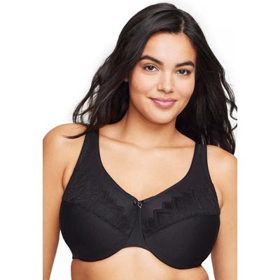 Plus Size Women's Full Figure Plus Size Wonderwire Minimizer Underwire 9003 Bra by Glamorise in Black (Size 42 C)