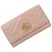 Gucci Accessories | Gucci Bifold Long Wallet Pink Gold Gg Marmont 443436 Leather Gp Gucci Flap St... | Color: Gold | Size: Os