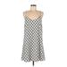 Pim + Larkin Casual Dress - Mini V-Neck Sleeveless: Gray Dresses - Women's Size Medium