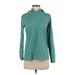 Lands' End Pullover Hoodie: Teal Print Tops - Women's Size X-Small