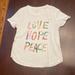 Anthropologie Tops | Anthropologie Love Hope Peace T-Shirt Size S | Color: Pink/White | Size: S