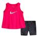 Nike Matching Sets | Nike Toddler Girl Nike Dri-Fit Studio Tank Top & Bike Shorts Set Size 24 M | Color: Gray/Pink | Size: 24mb