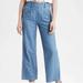 American Eagle Outfitters Pants & Jumpsuits | Ae American Eagle Striped Side Button Cropped Wide Leg Pants Blue Size 0 | Color: Blue/White | Size: 0