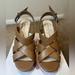 Jessica Simpson Shoes | Jessica Simpson Jamalla Platform Wedge Sandal Heels Leather Brown | Color: Brown | Size: 8.5